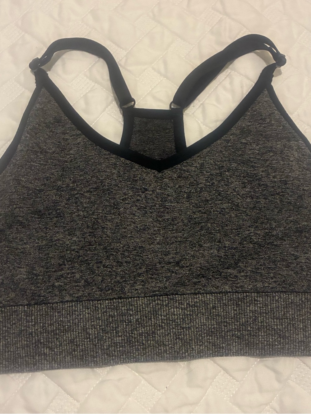 PINK Victoria's Secret Gray & Black Seamless Sports Bralette